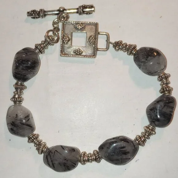 Tourmalinated Quartz Necklace & Bracelet Set - Picture 3 of 3